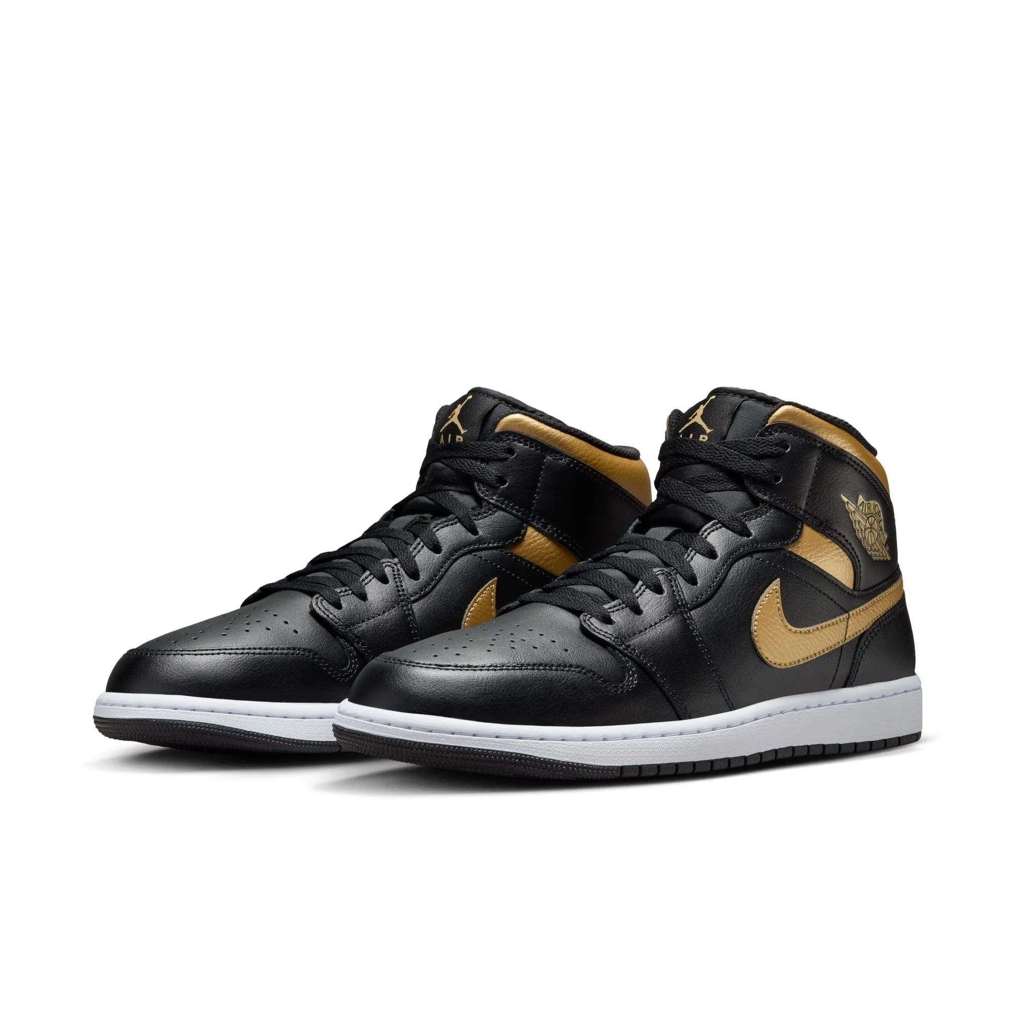 Air Jordan 1 Mid (Black/Metallic Gold/White)