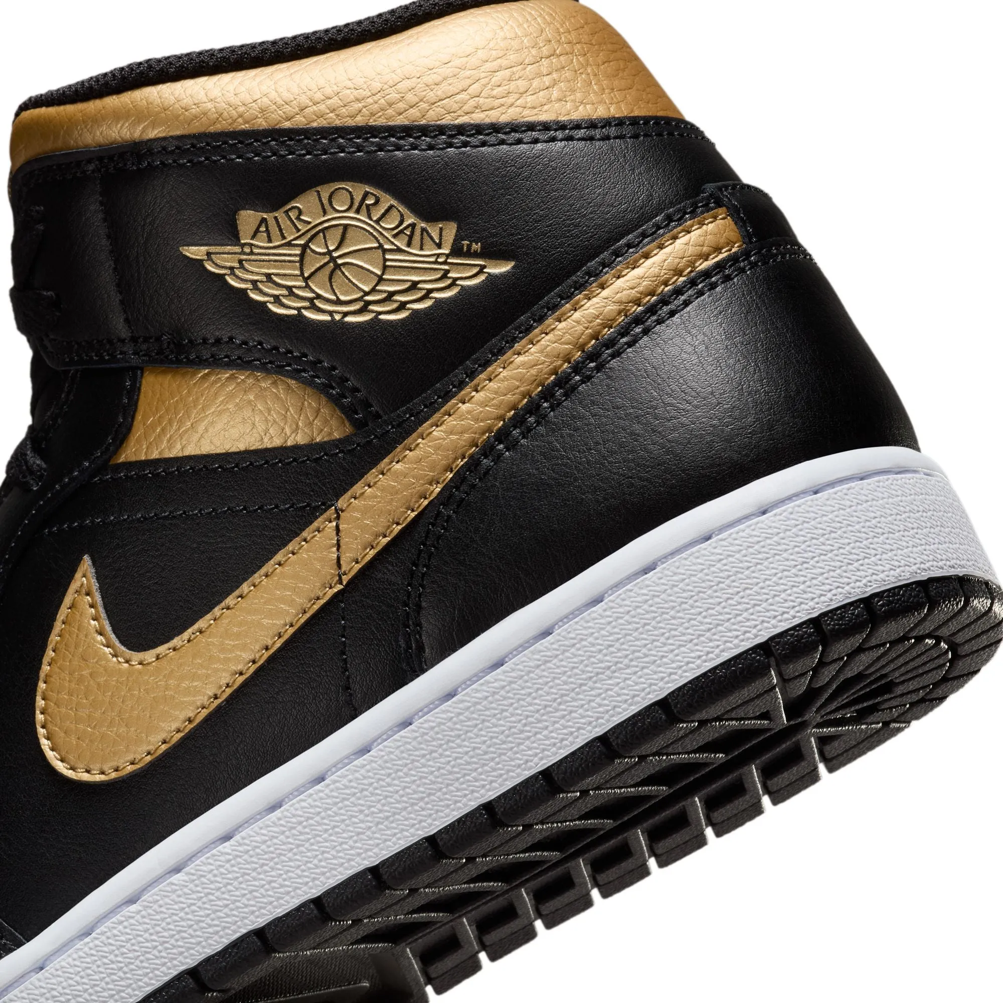 Air Jordan 1 Mid (Black/Metallic Gold/White)