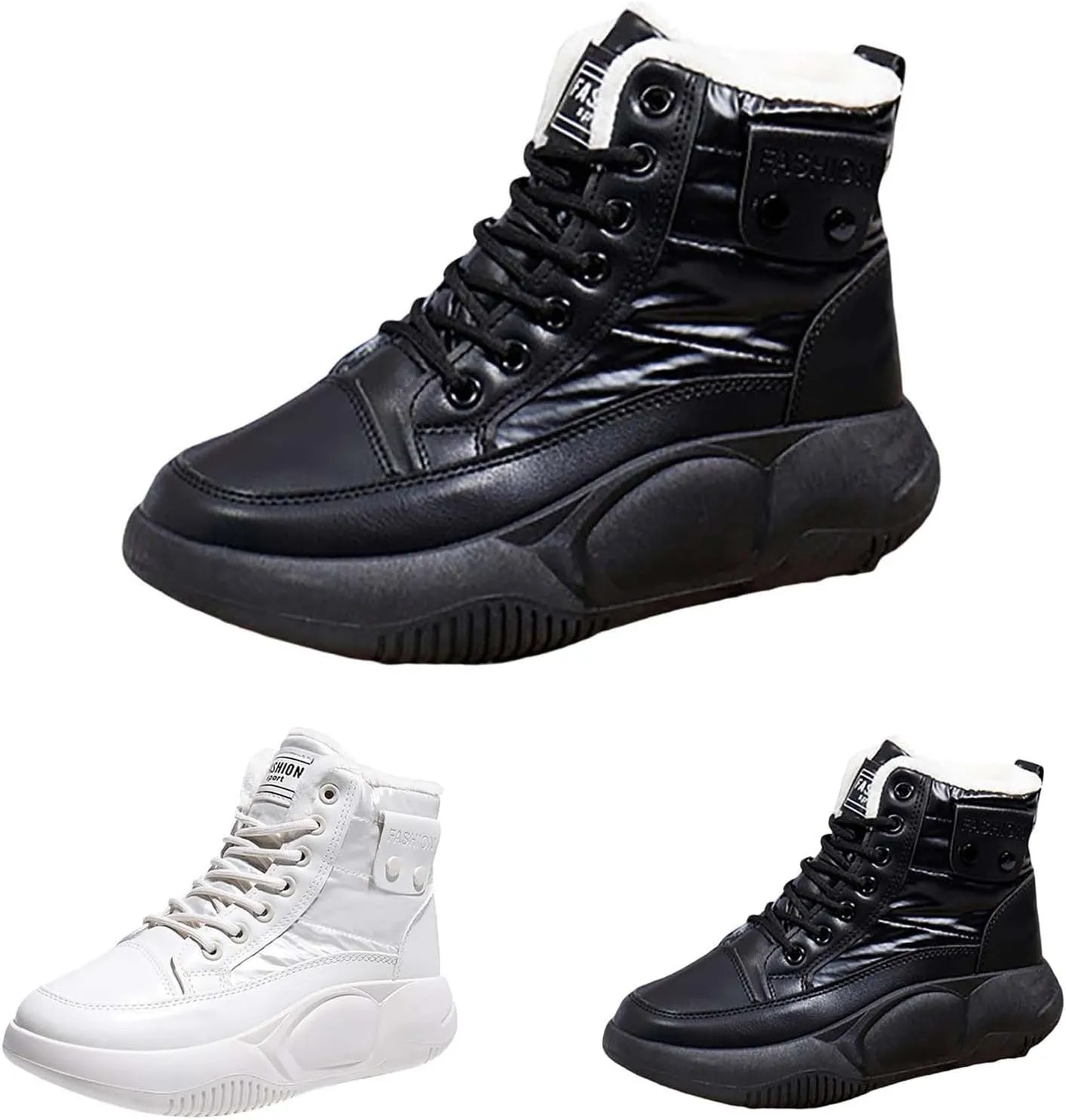 Ankle Boots for Women Low Heel Lace Up Mid Calf Boots for Women Non Slip Platform Walking Shoes Hiking Boots