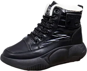 Ankle Boots for Women Low Heel Lace Up Mid Calf Boots for Women Non Slip Platform Walking Shoes Hiking Boots