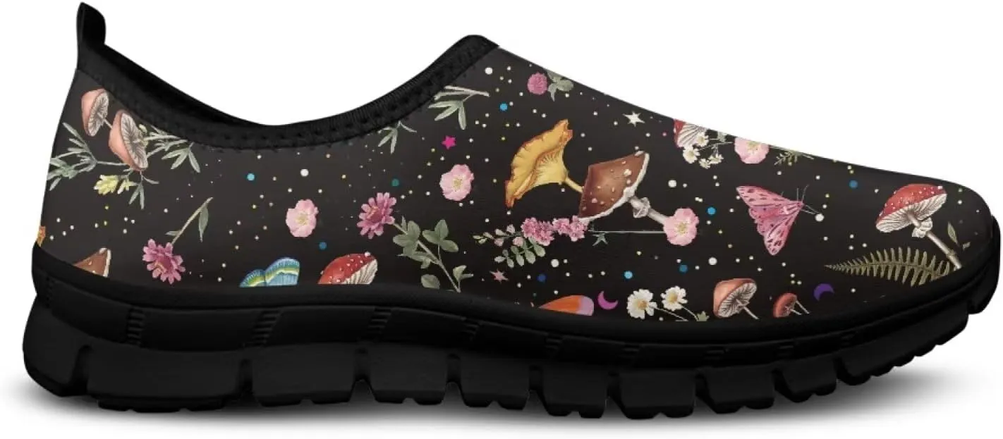 Binienty Slip on Sneakers for Women Men Art Printed Travel Loafers Round Toe Flat Sneakers Shoes Nurse Shoes