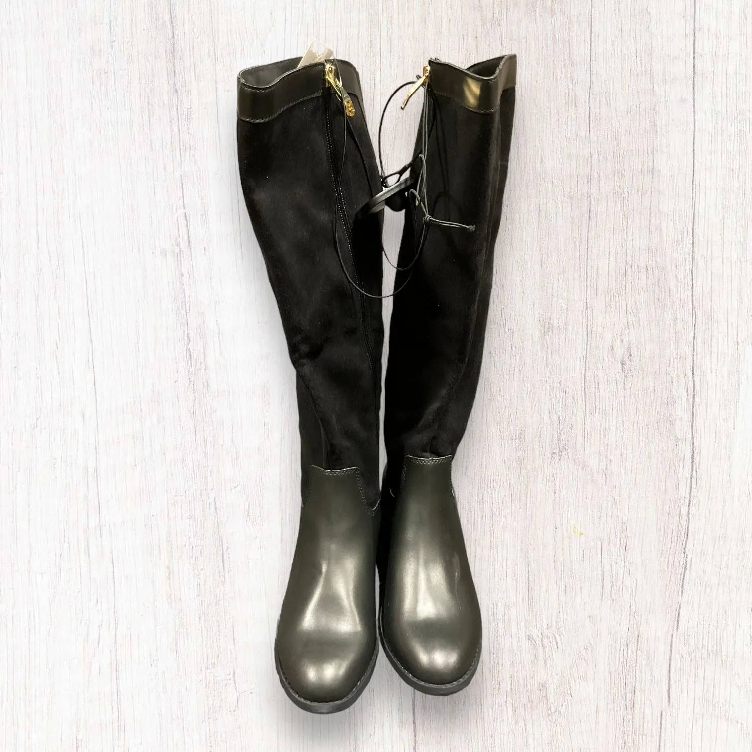 Black Boots Knee Flats Liz Claiborne, Size 6