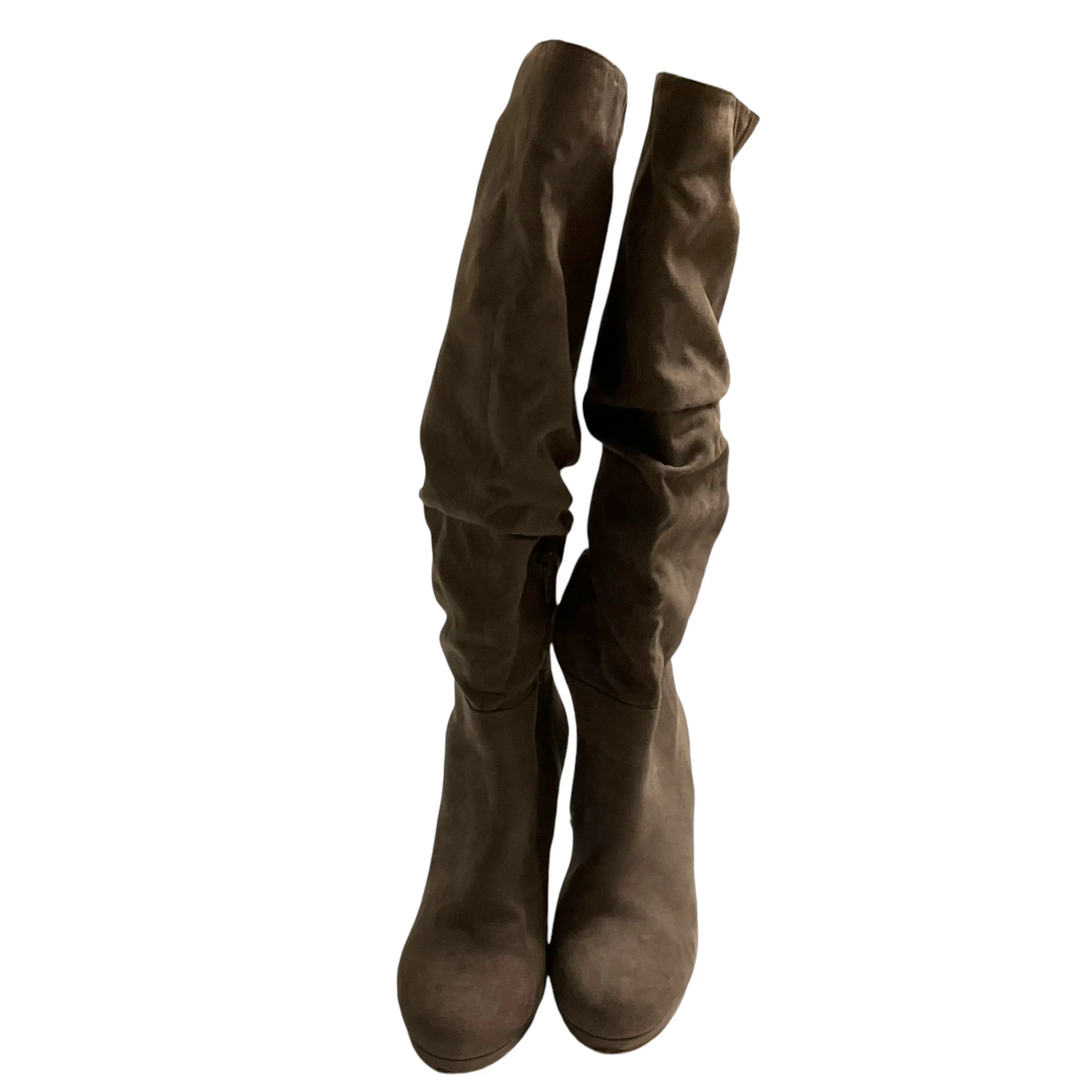 Boots Knee Heels By Kelly And Katie In Taupe, Size: 6