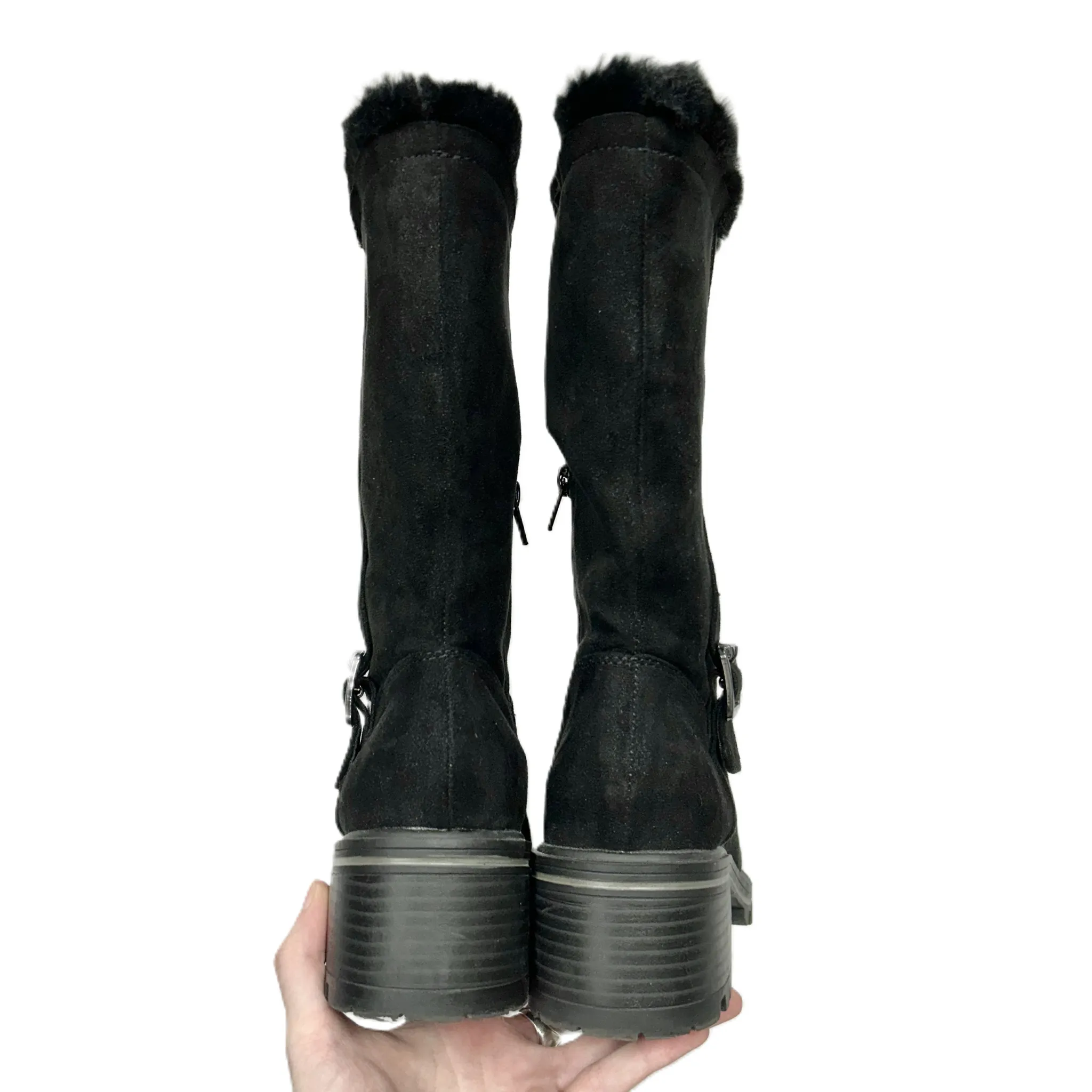 Boots Mid-calf Heels By Kelly And Katie In Black, Size: 7.5
