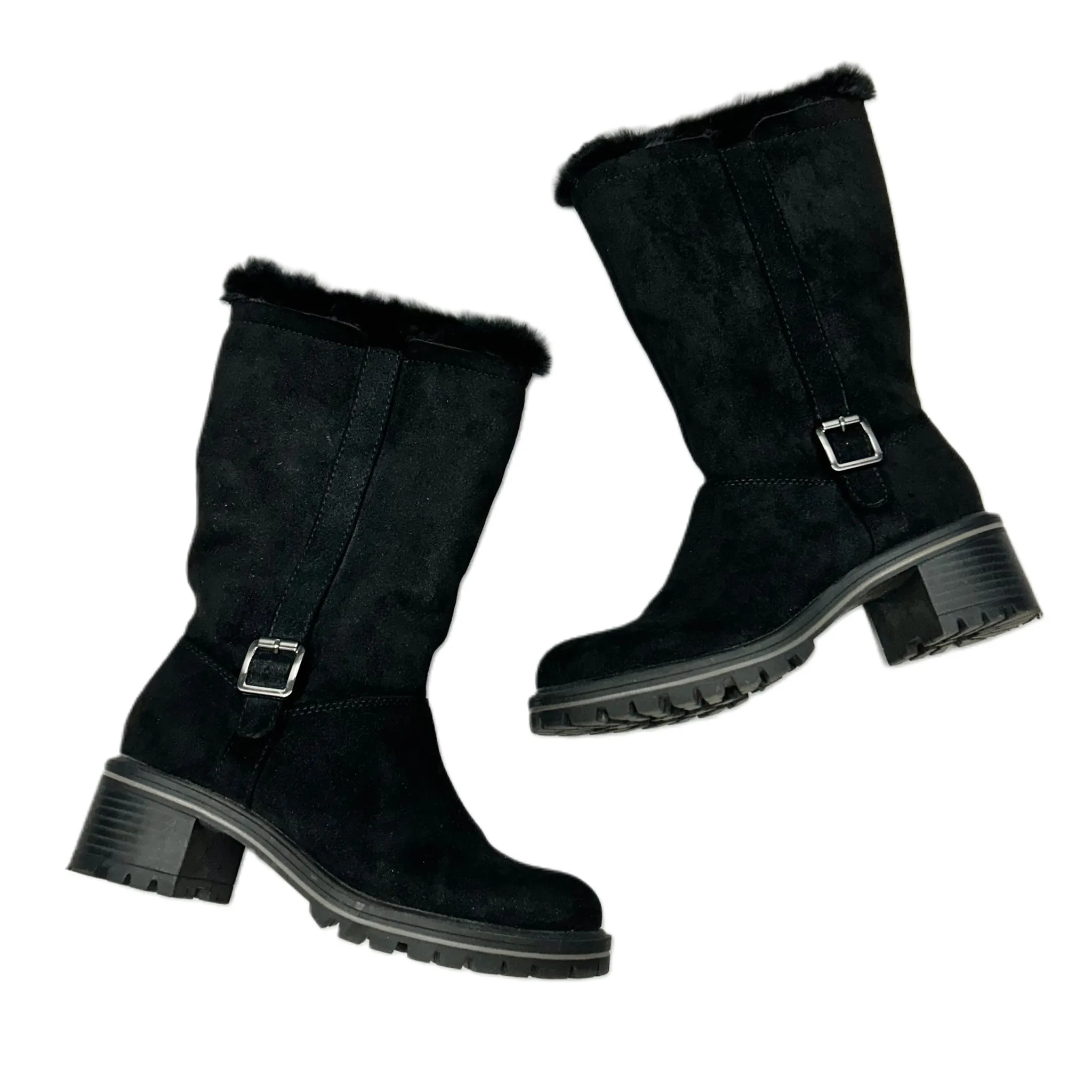 Boots Mid-calf Heels By Kelly And Katie In Black, Size: 7.5