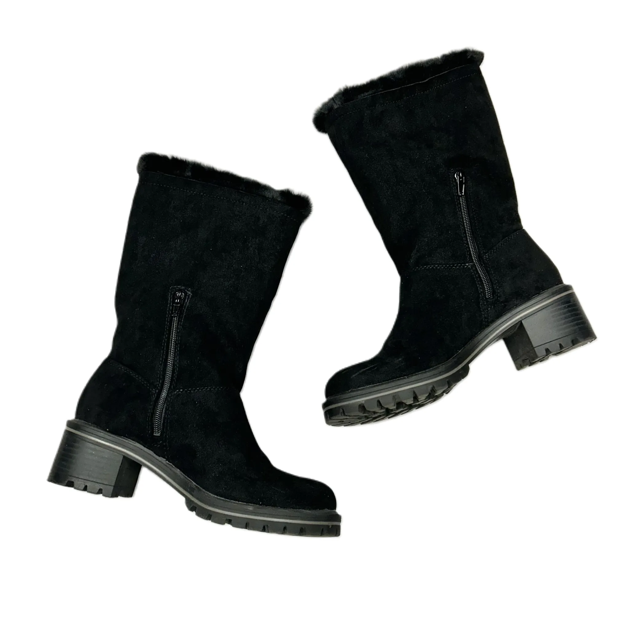 Boots Mid-calf Heels By Kelly And Katie In Black, Size: 7.5