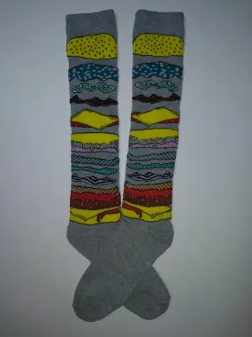Cheeseburger Knee High Socks