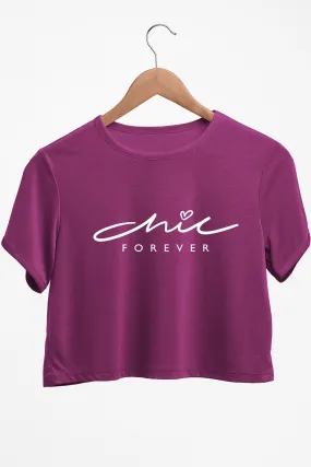 Chic Forever Graphic Printed Purple Crop Top
