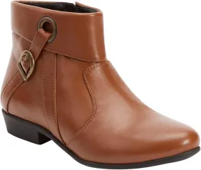 Comfortview Terri Leather Bootie Short Ankle Boot Women's Winter Shoes (Wide Widths Available)