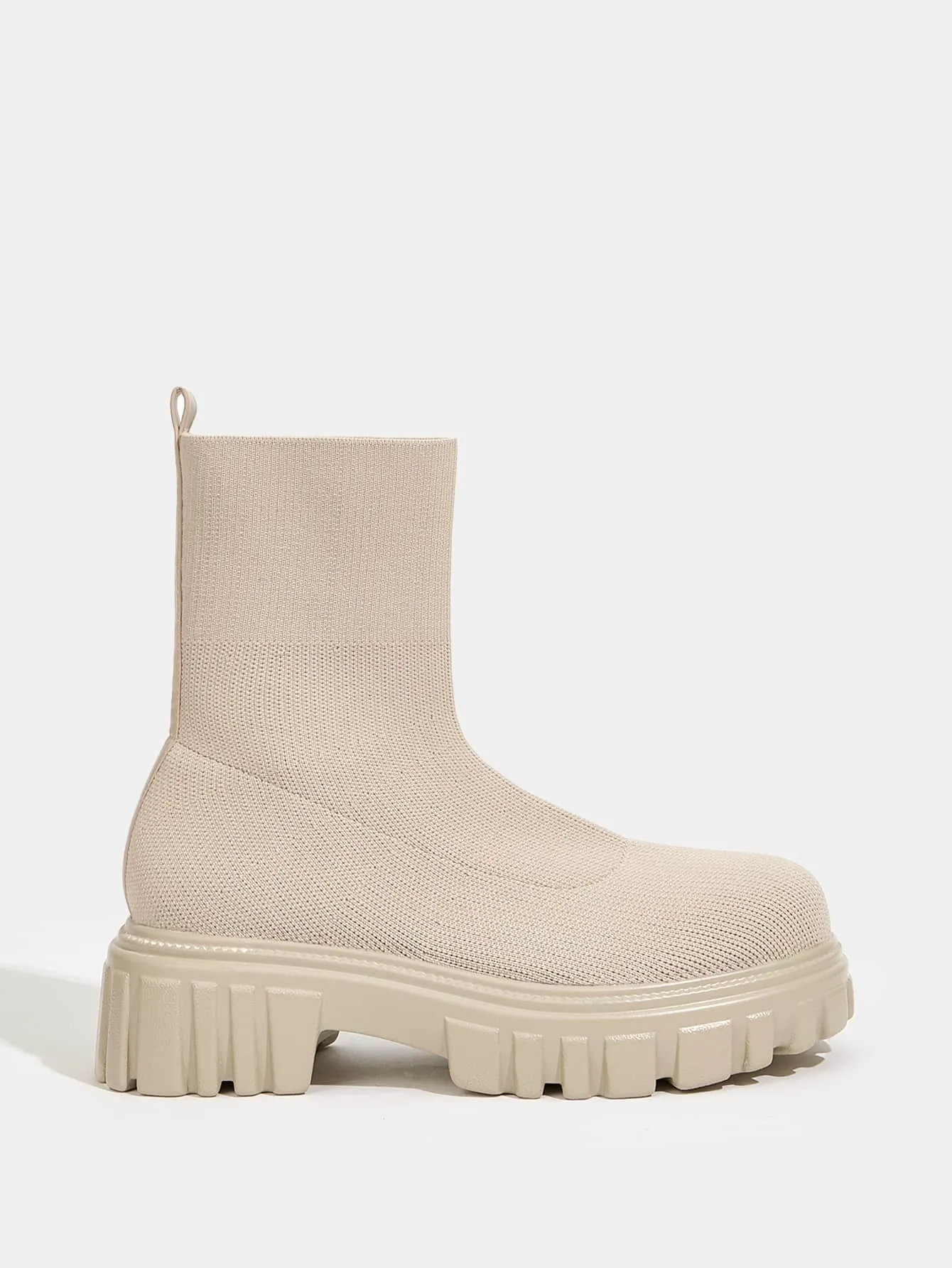 CUCCOO BASICS Women Shoes Fashion Minimalist Thick Sole Slip Lightweigh Beige Sock Boots,Combat Boots Vacation Shoes Summer Sale Back To School Shoes College Student Shoes