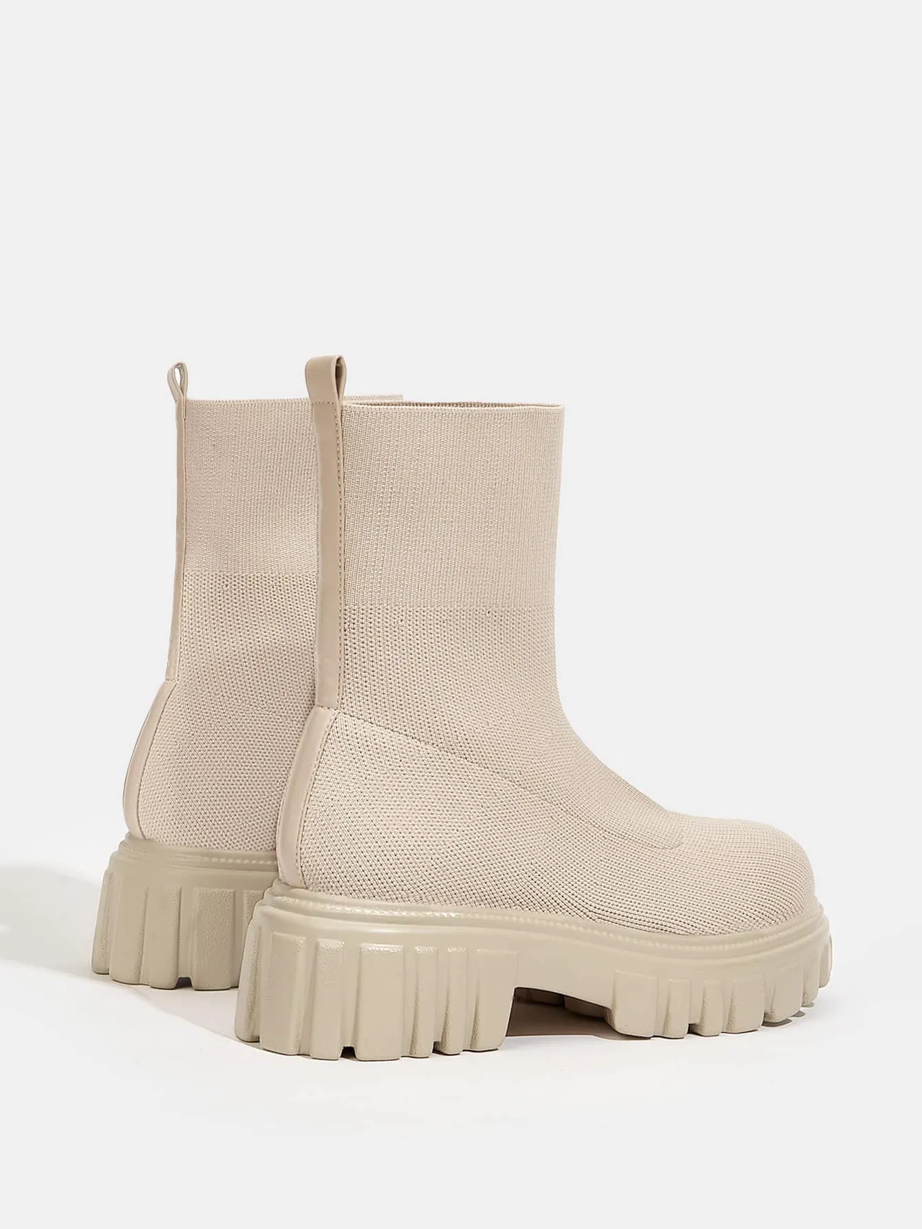 CUCCOO BASICS Women Shoes Fashion Minimalist Thick Sole Slip Lightweigh Beige Sock Boots,Combat Boots Vacation Shoes Summer Sale Back To School Shoes College Student Shoes