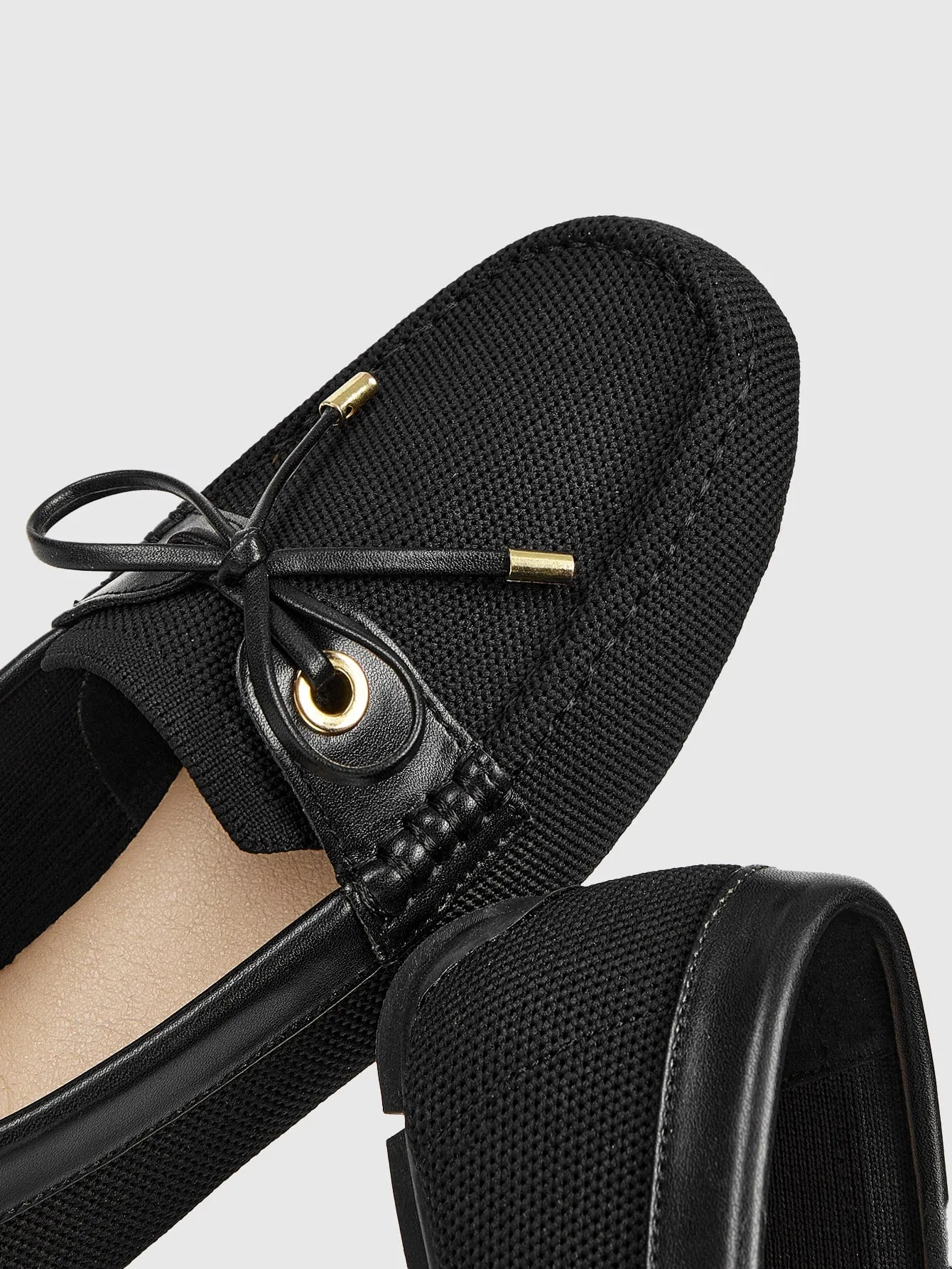 CUCCOO BASICS Women's Shoes Bow Decor Fashion Black ComfortableSquaree Toe Flat Loafers Vacation Shoes Summer Sale Back To School Shoes College Student Shoes