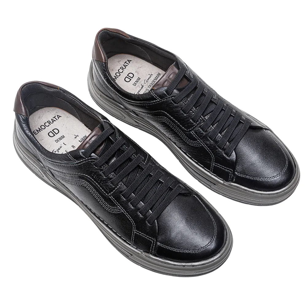 Democrata Volp Black/Tobacco Leather Slip-On (Men's)