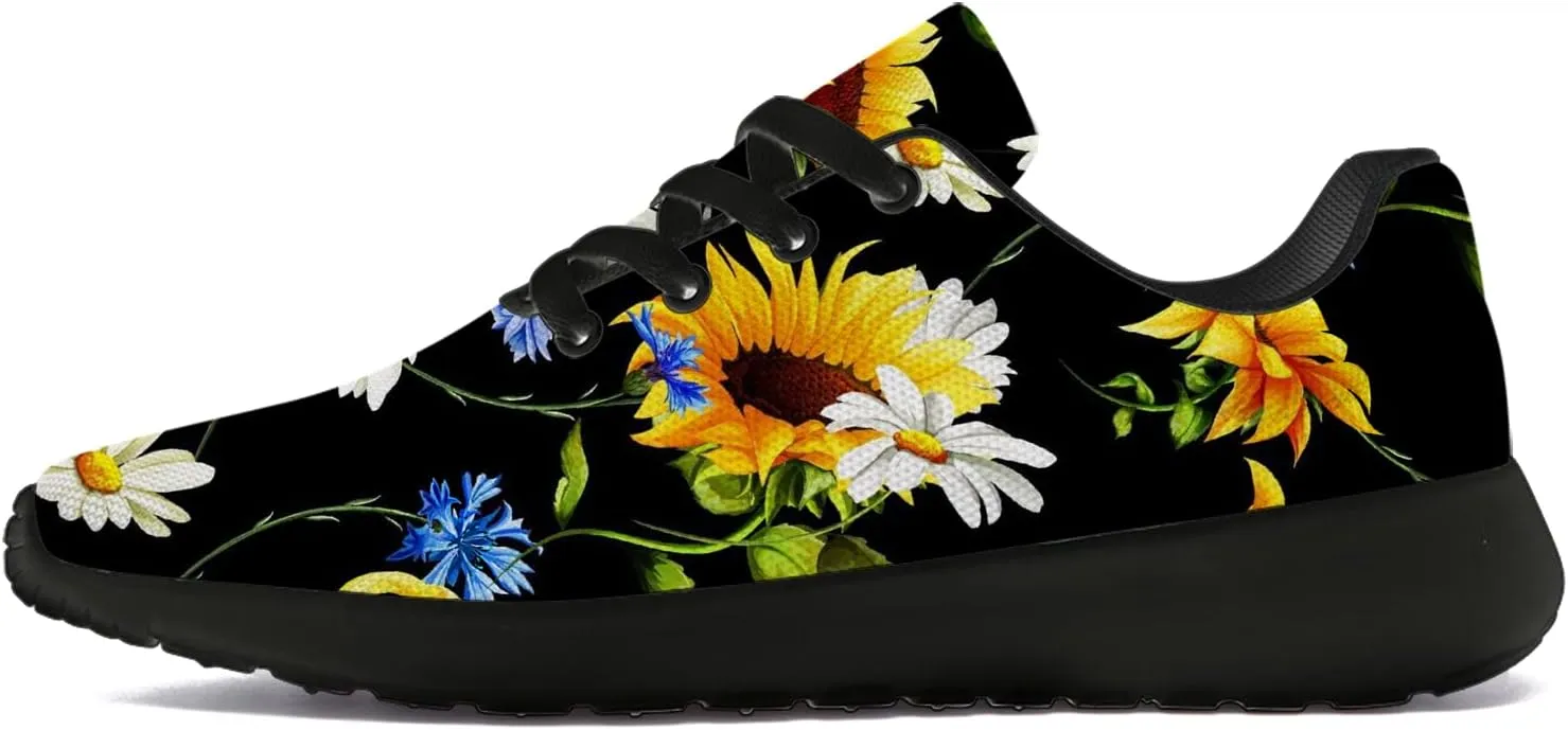 Flower Shoes for Women Men Running Shoes Womens Mens Comfortable Walking Tennis Sneakers Floral Shoes Gifts