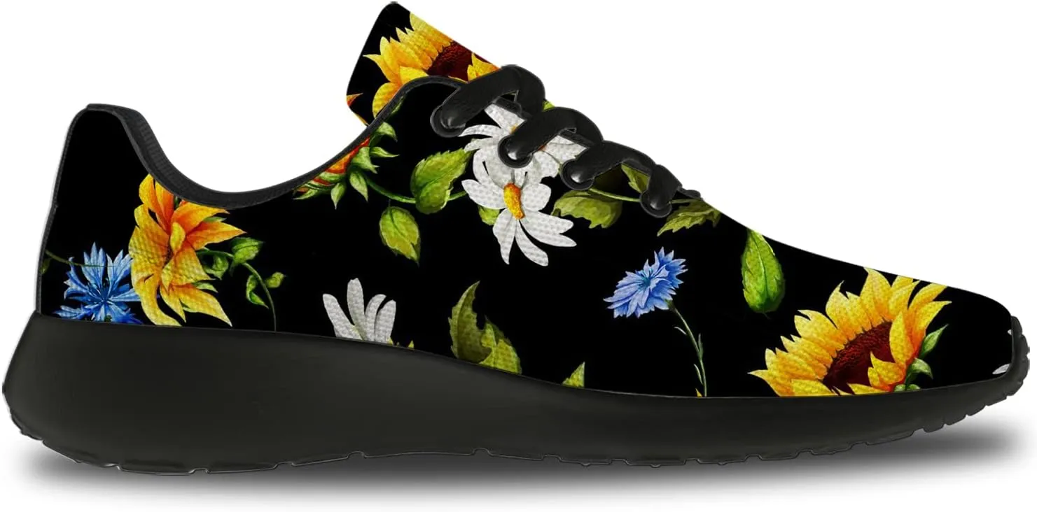 Flower Shoes for Women Men Running Shoes Womens Mens Comfortable Walking Tennis Sneakers Floral Shoes Gifts