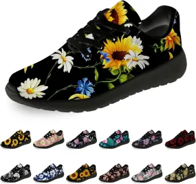 Flower Shoes for Women Men Running Shoes Womens Mens Comfortable Walking Tennis Sneakers Floral Shoes Gifts