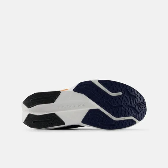 Kids FuelCell Propel v5 Running Shoe in NB Navy, Sun Glow, and Grey Matter Colors