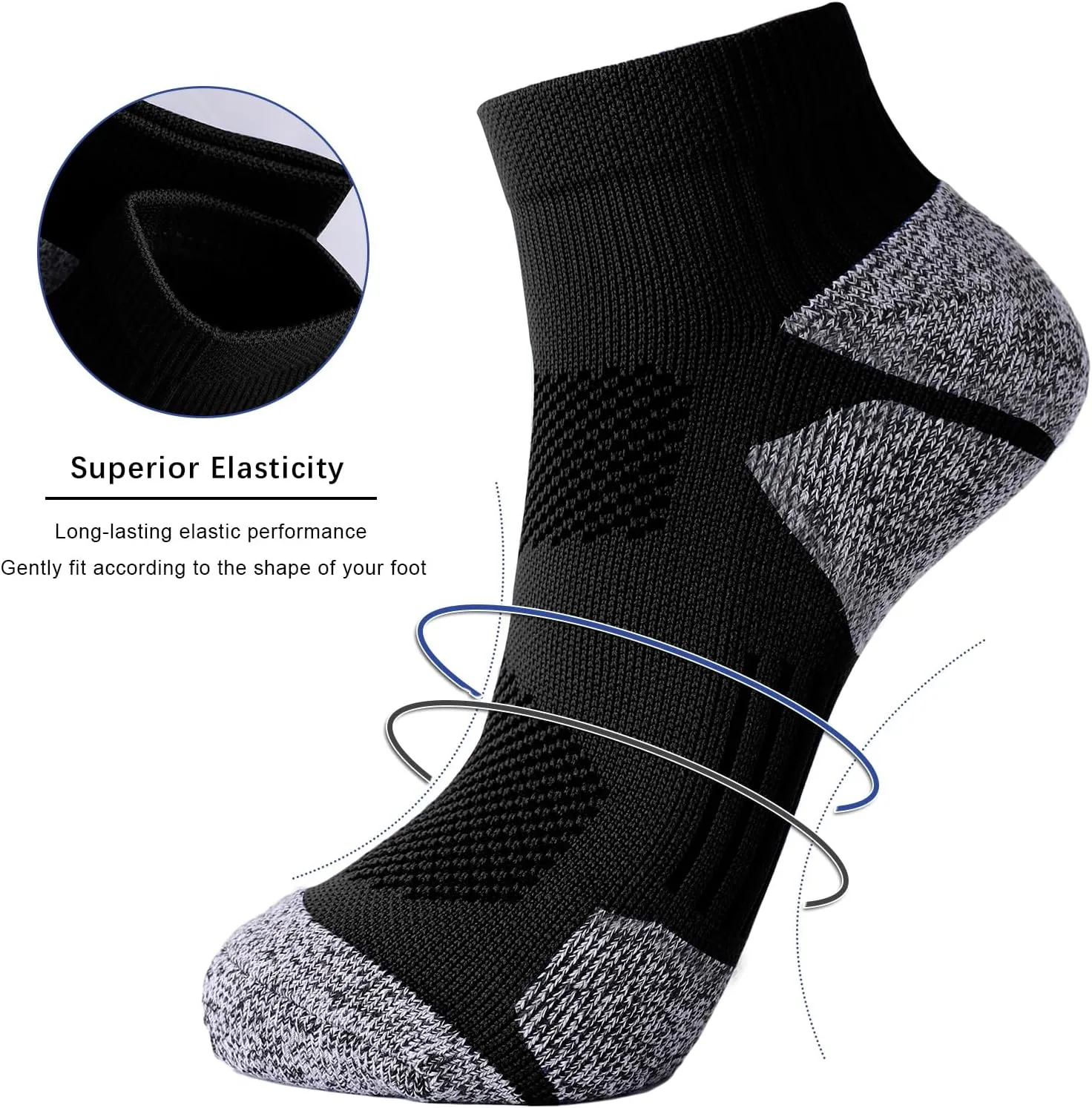G&Y Unisex Cushioned Compression Athletic Ankle Socks-Womens and Men Running Low Cut Socks