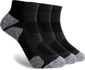 G&Y Unisex Cushioned Compression Athletic Ankle Socks-Womens and Men Running Low Cut Socks