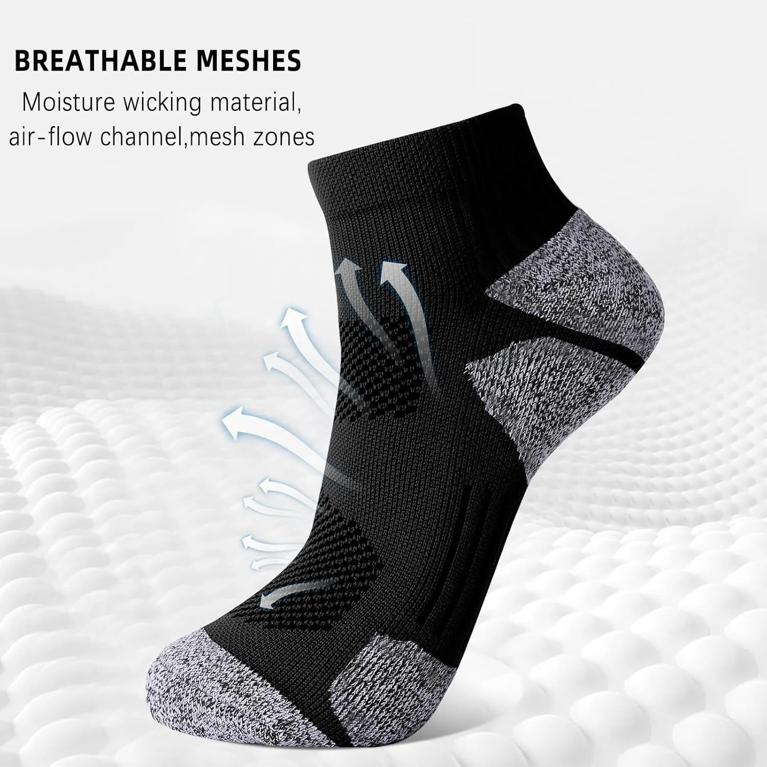 G&Y Unisex Cushioned Compression Athletic Ankle Socks-Womens and Men Running Low Cut Socks