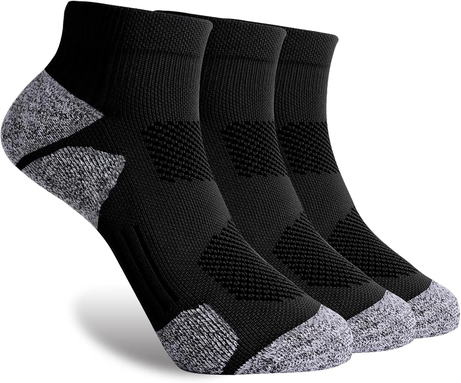 G&Y Unisex Cushioned Compression Athletic Ankle Socks-Womens and Men Running Low Cut Socks