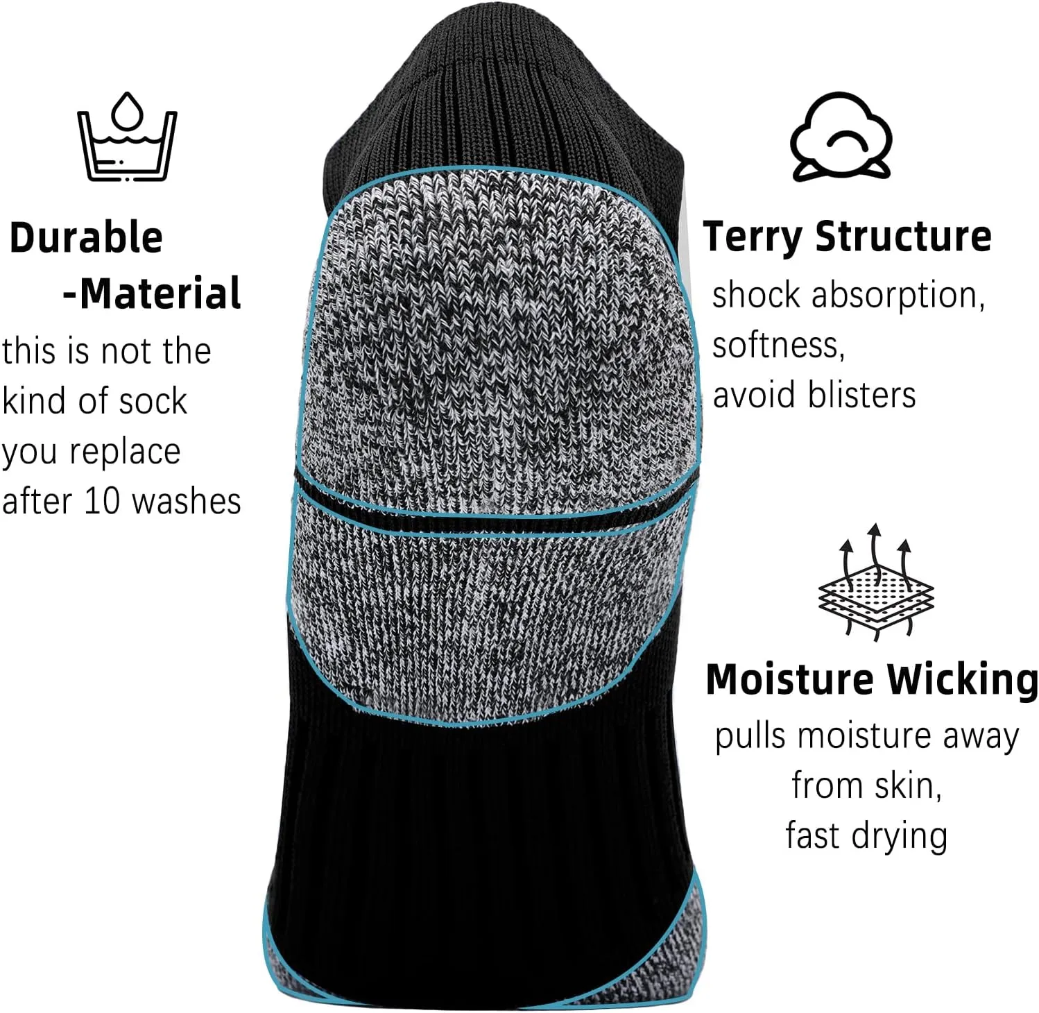 G&Y Unisex Cushioned Compression Athletic Ankle Socks-Womens and Men Running Low Cut Socks