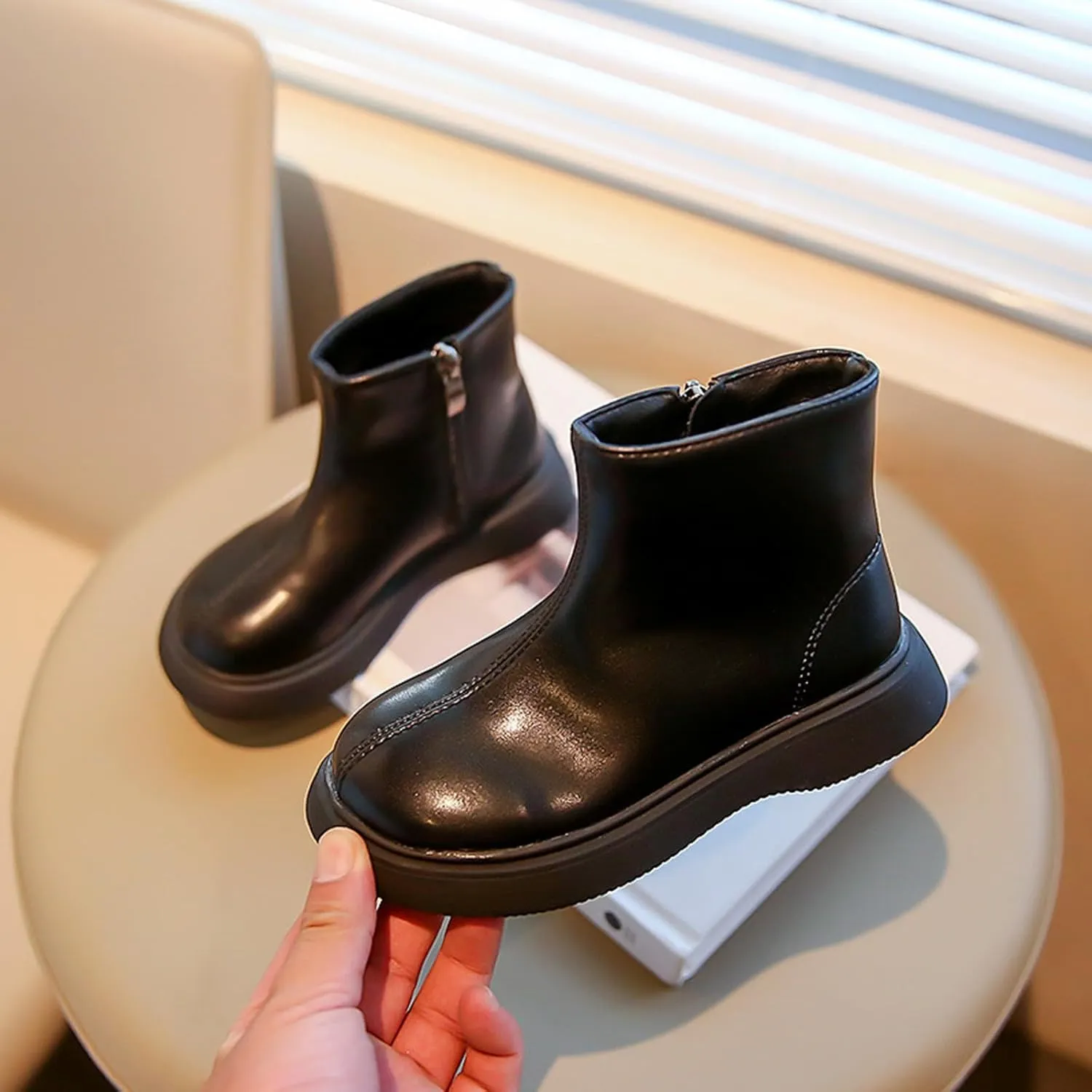 Girls Spring Autumn Winter Ankle Boots Side Zipper Short Boots Toddler Soft Bottom Non Slip Low Calf Boots
