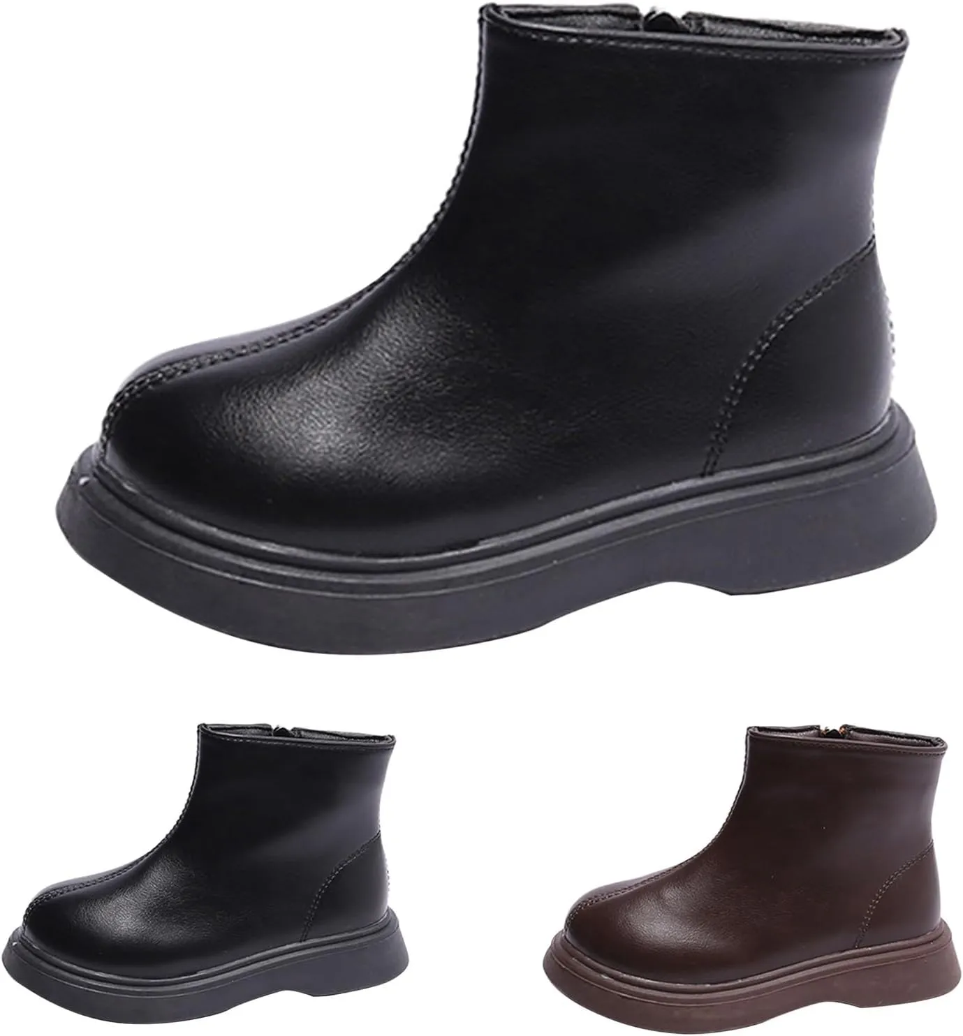 Girls Spring Autumn Winter Ankle Boots Side Zipper Short Boots Toddler Soft Bottom Non Slip Low Calf Boots