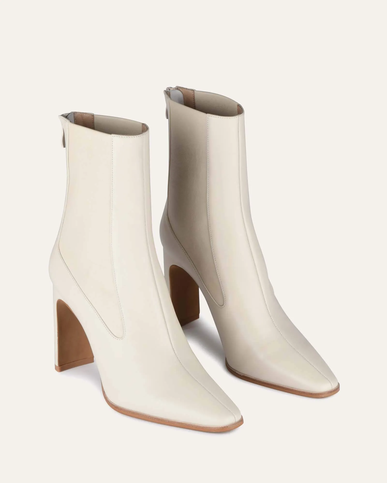 JUNE HIGH ANKLE BOOTS OFF WHITE LEATHER