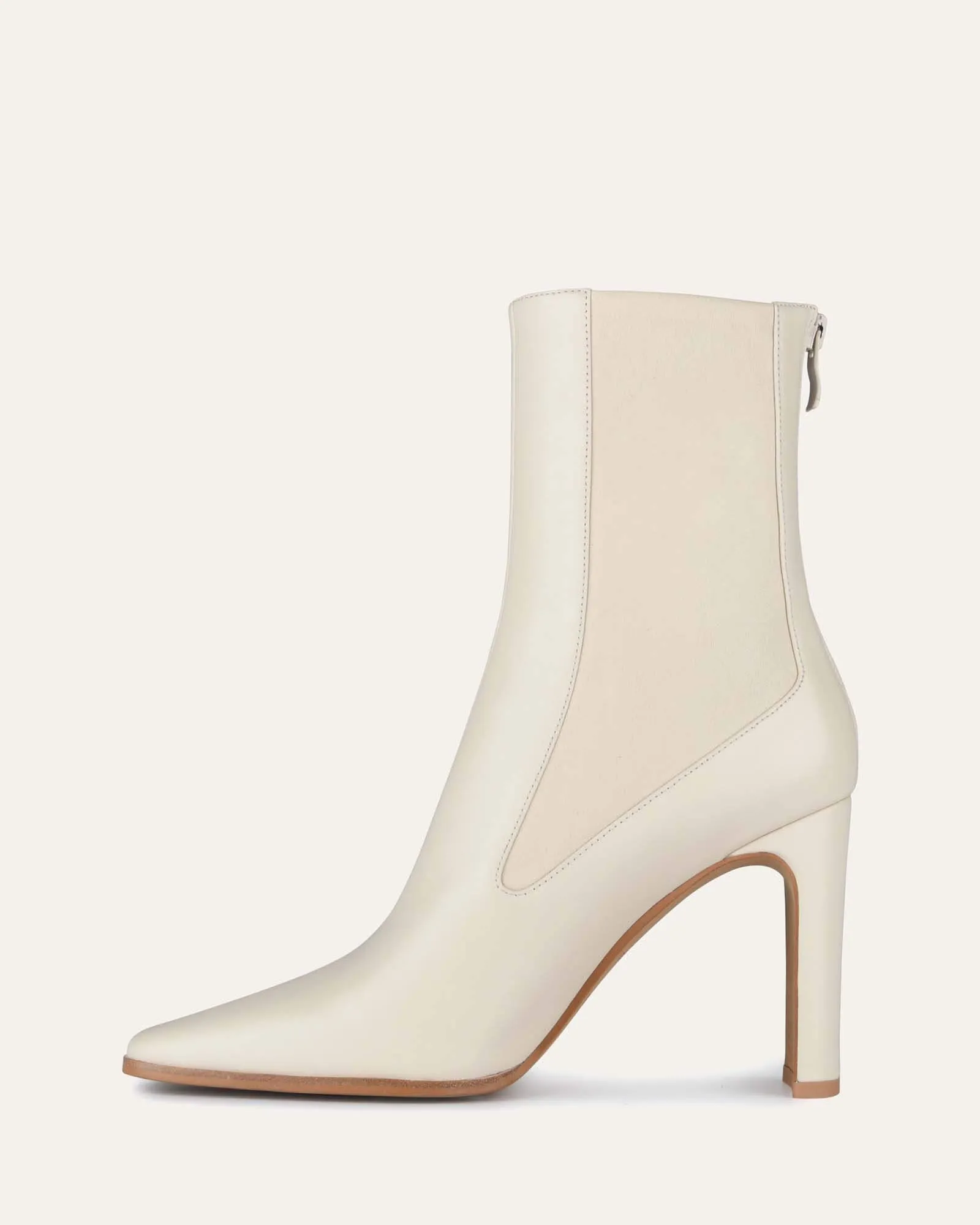 JUNE HIGH ANKLE BOOTS OFF WHITE LEATHER
