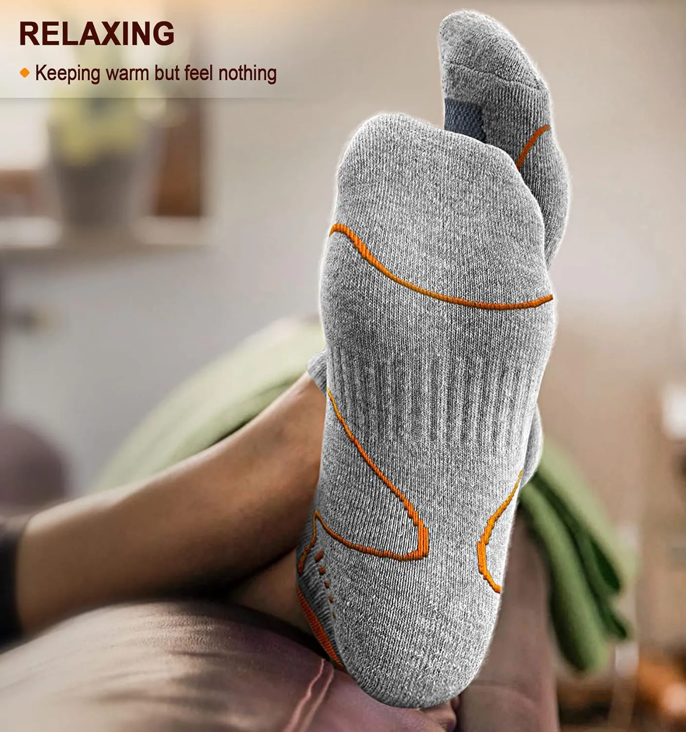 KEMISANT Mens Running Socks 6 Pairs-Athletic Compression Ankle Socks Cushioned for Men Walking-Arch Compression Support
