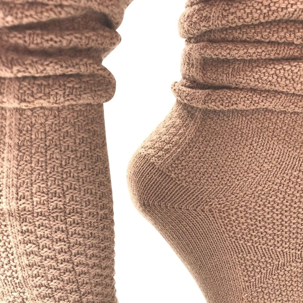 Knee-High Socks for Women - Organic Cotton, Brown Boot Socks