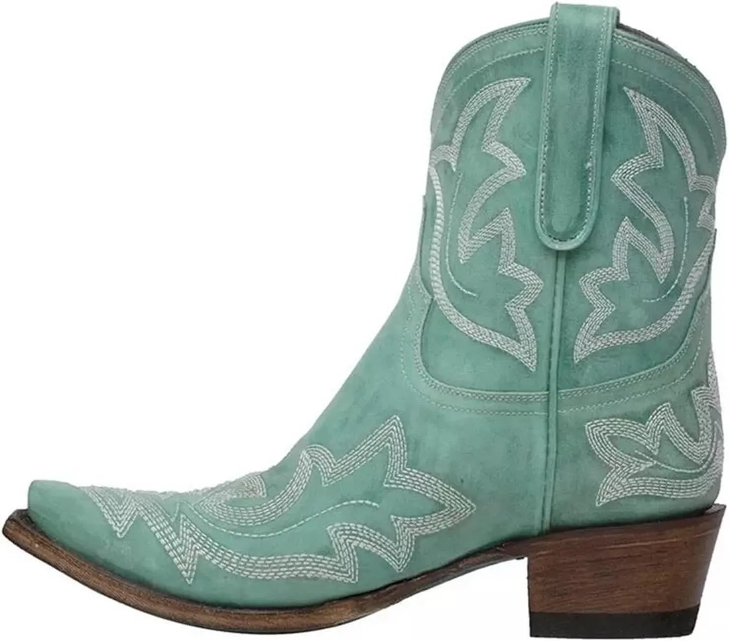 Lausiuoe Cowboy Boots For Women Wide Calf Wide Foot Embroidered Western Cowgirl Style Knee High Chunky Heel Fashion Boot