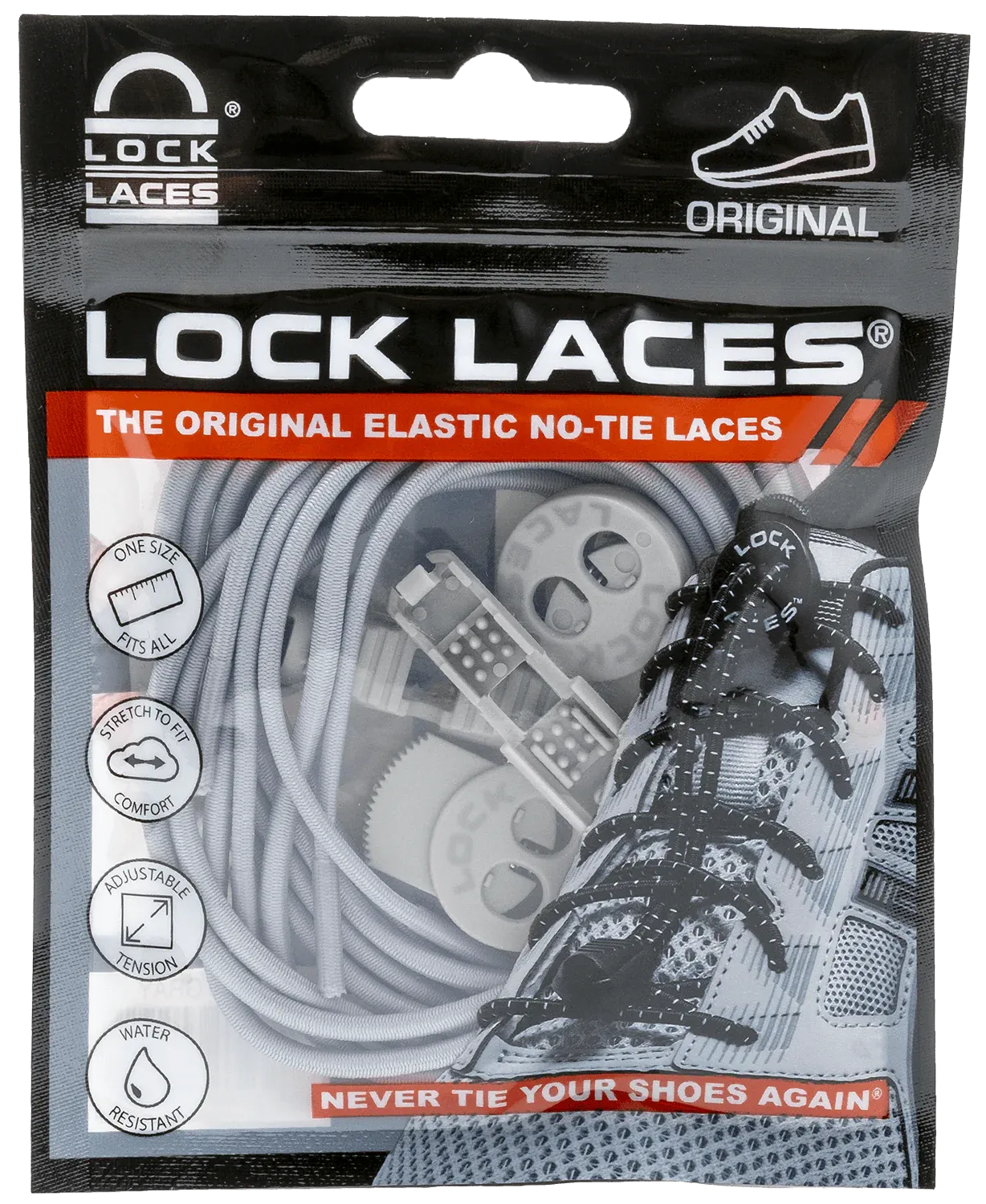 Lock Laces Solid Gray