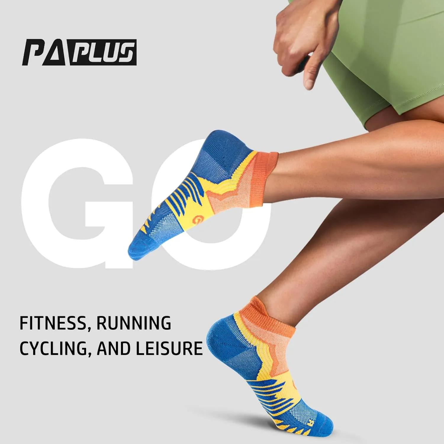 Mens Athletic Ankle Socks（5 Pairs）, Running Cushioned with Arch Support Blister Resistance