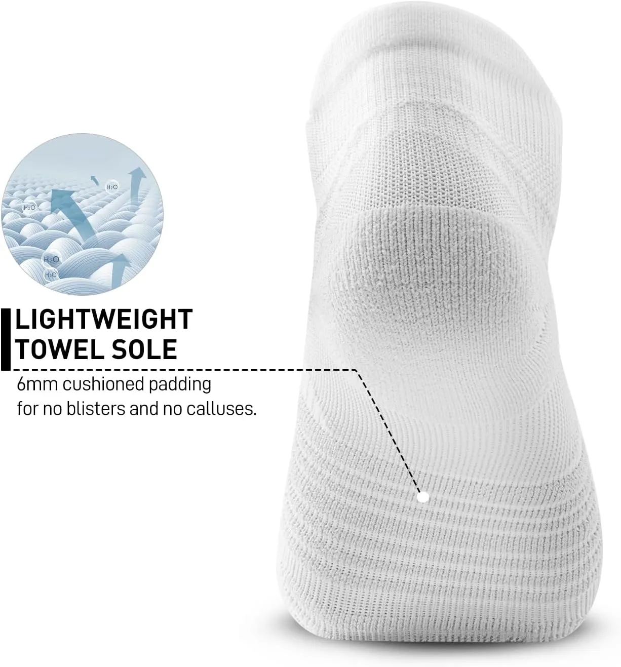 Mens Athletic Ankle Socks（5 Pairs）, Running Cushioned with Arch Support Blister Resistance