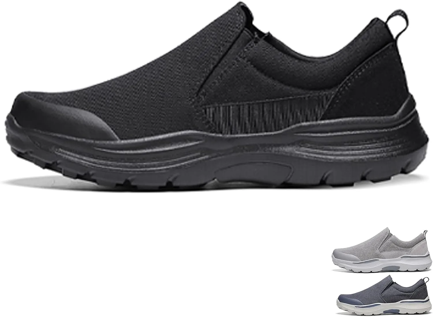 Men's Canvas Cloth Shoes Lightweight Breathable Slip-On Loafers,Outdoor Casual Platform Non Slip Soft Sport Walking Shoes