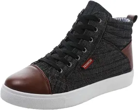 Men's High Top Shoes Casual Lace-up Denim Canvas Sneaker Shoes