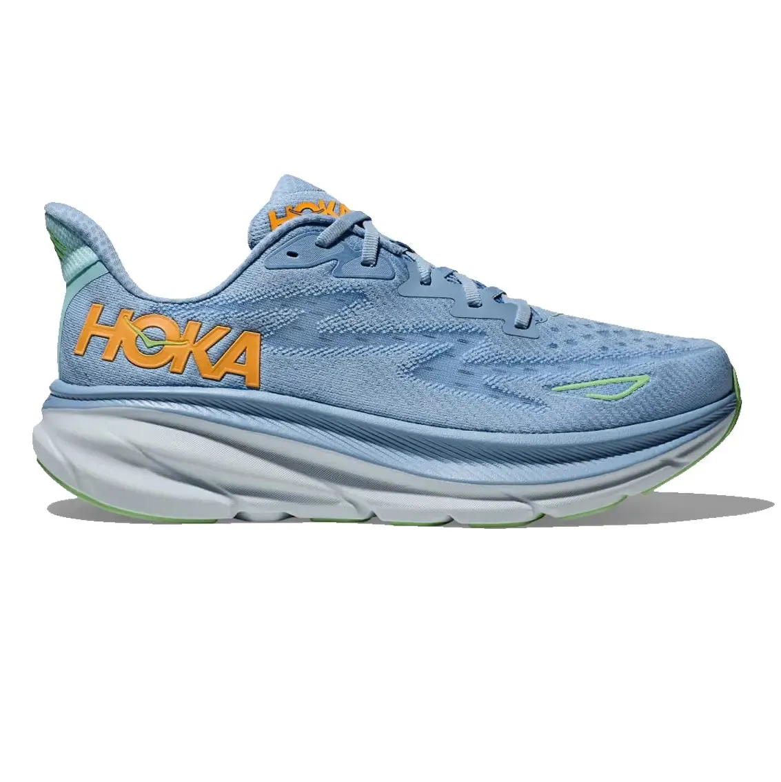 Mens Hoka Clifton 9 Running Shoes (Wide Fit) - Lightweight, Cushioned, Ultimate Comfort