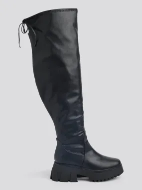 Nadine Wide Calf Over-The-Knee Lug Sole Boots
