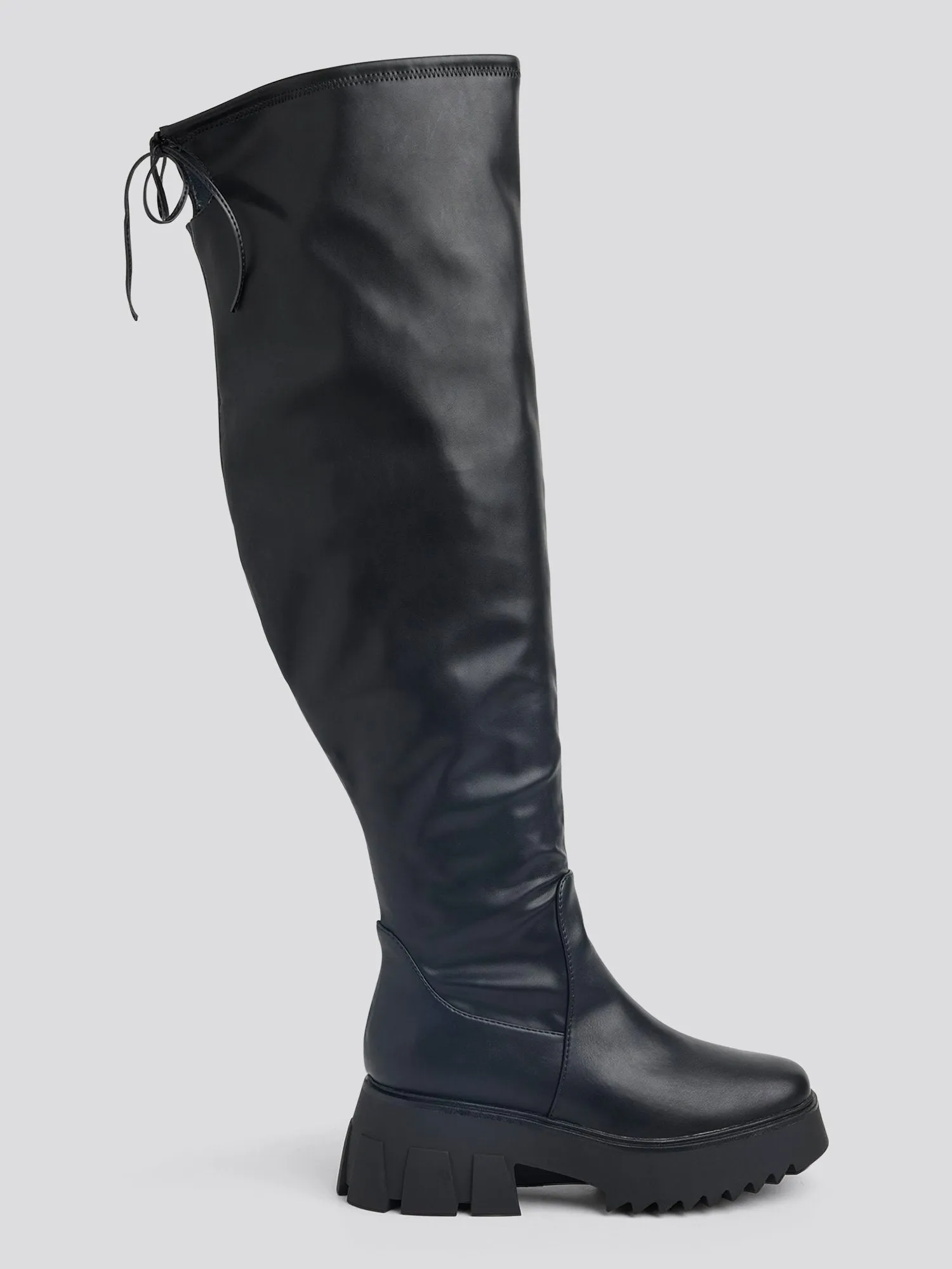 Nadine Wide Calf Over-The-Knee Lug Sole Boots