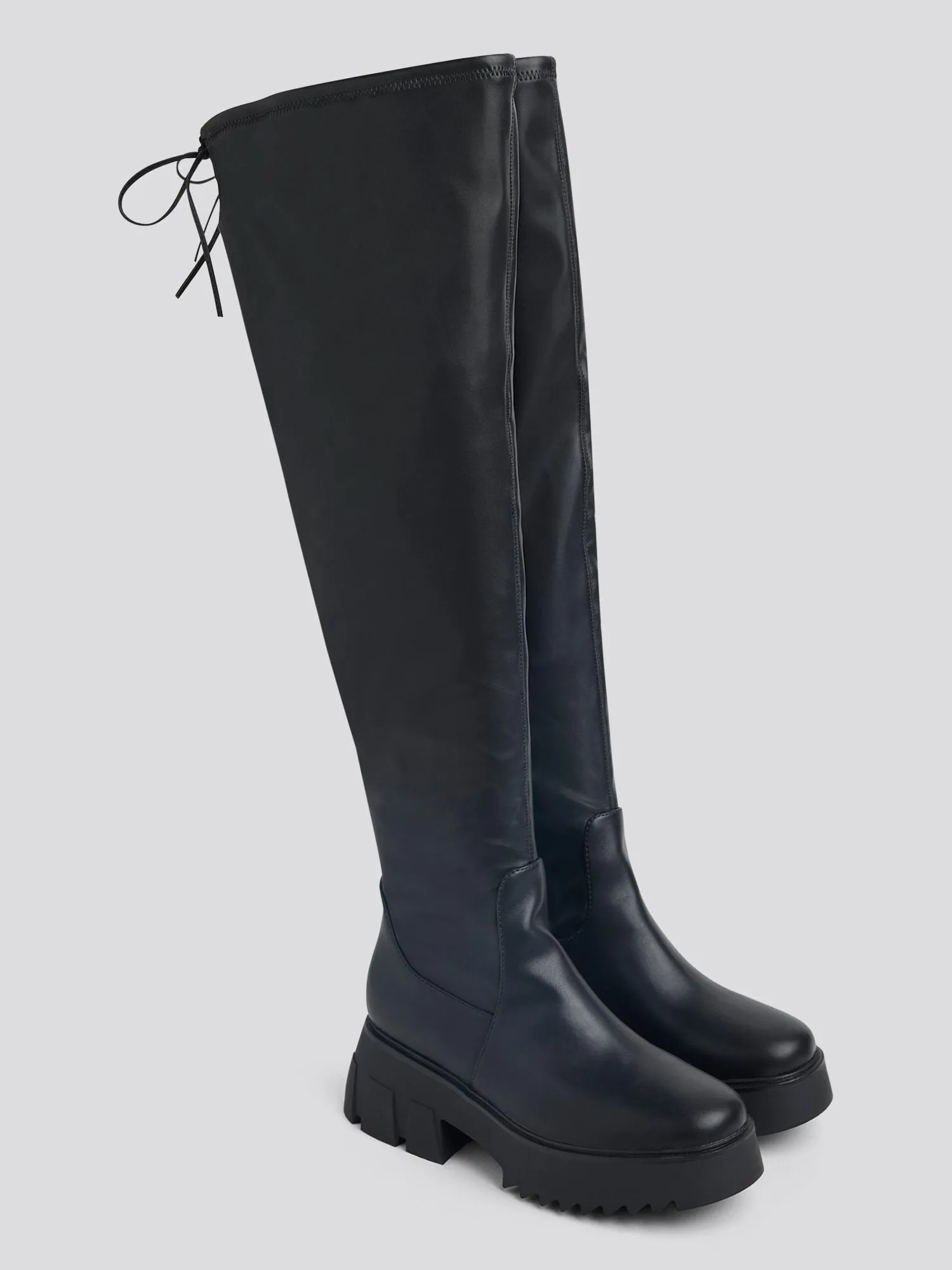 Nadine Wide Calf Over-The-Knee Lug Sole Boots