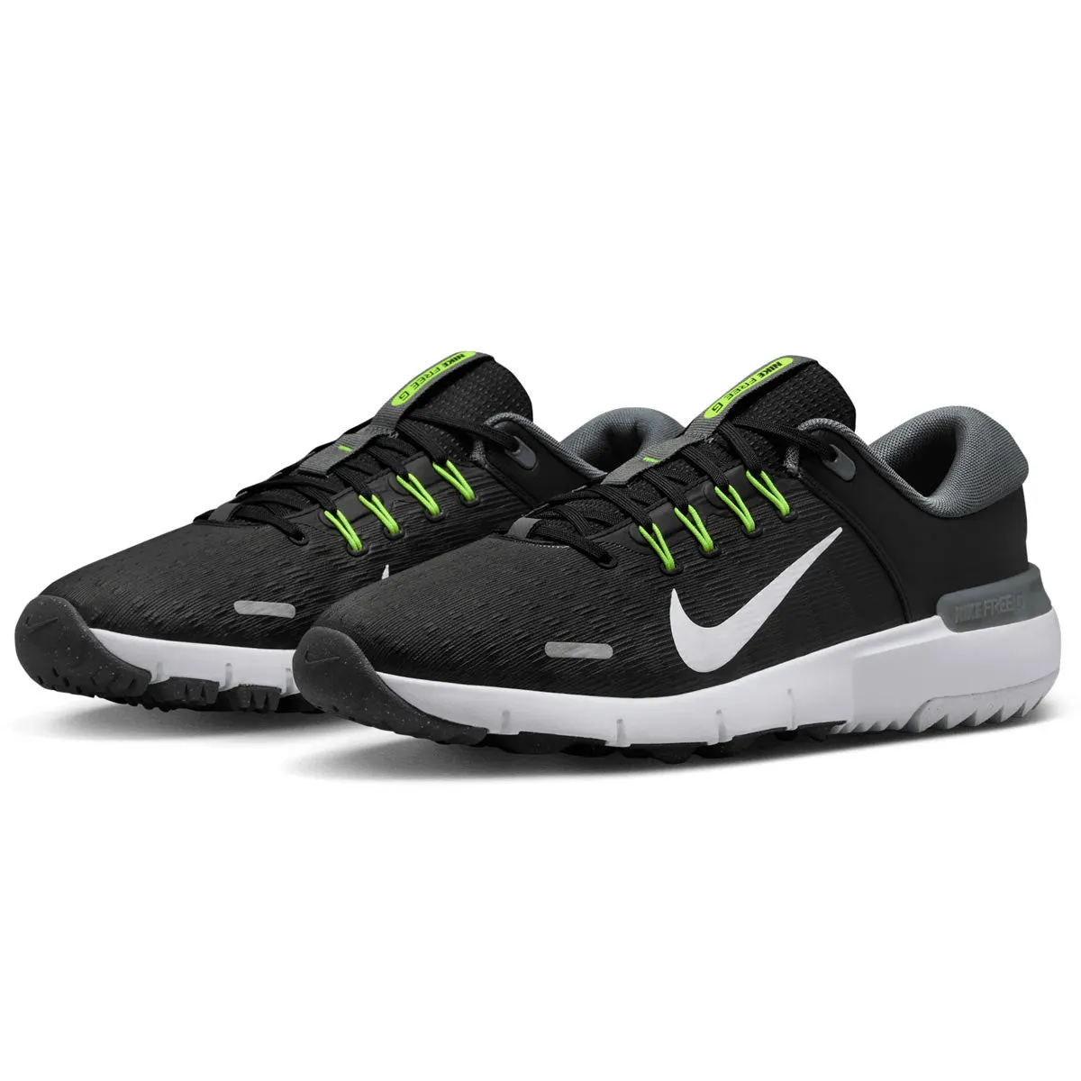 Nike Free Golf Shoes - Black/White/Iron Grey/Volt
