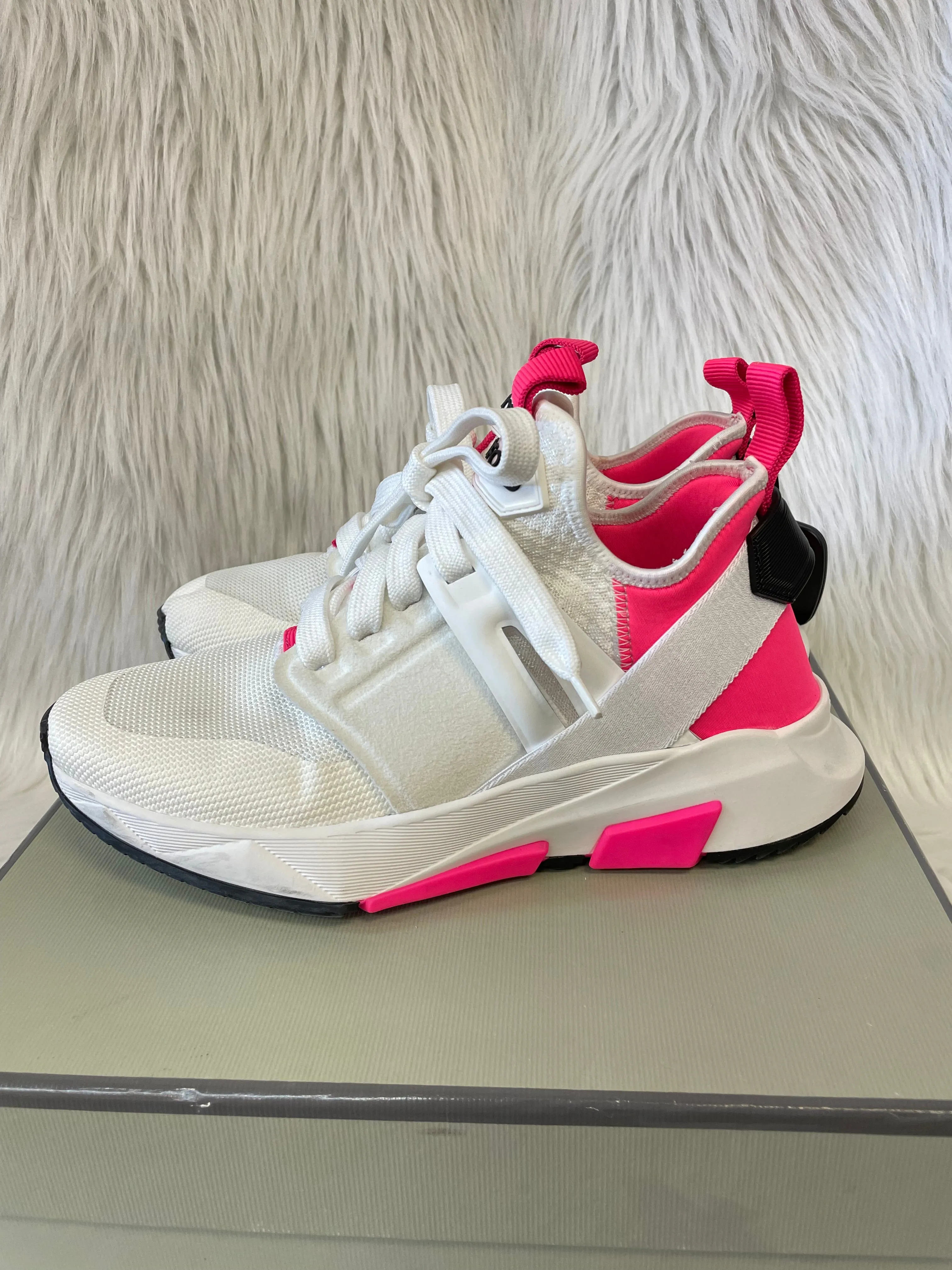 Pink & White Shoes Luxury Designer Tom Ford, Size 6