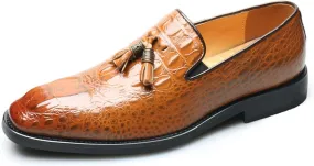 Tassel Loafer for Mens, Classic PU Leather Tassel Dress Shoes for Men