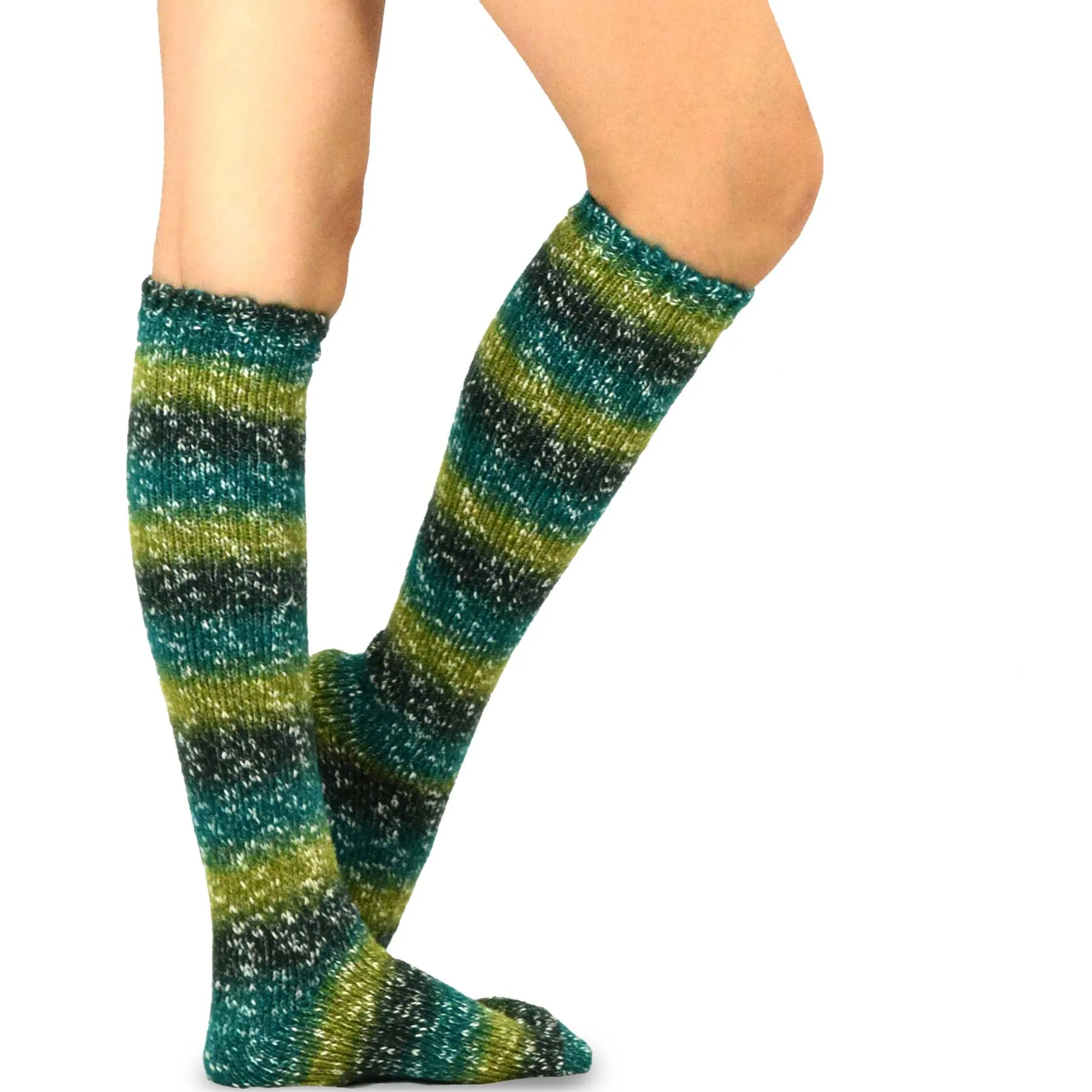TeeHee Socks Women's Casual Acrylic Knee High Stripe 3-Pack (10840)
