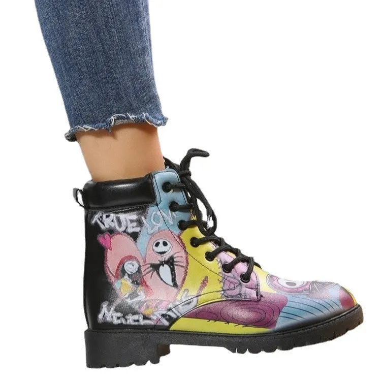Women's Retro Martin Love Design Platform Boots