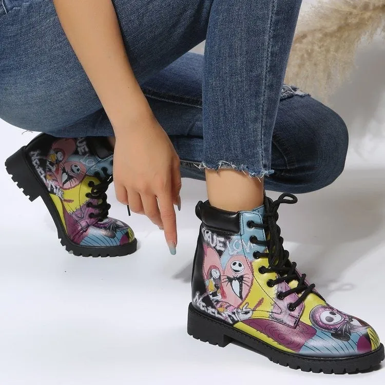 Women's Retro Martin Love Design Platform Boots