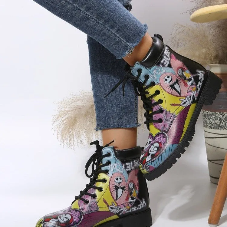 Women's Retro Martin Love Design Platform Boots