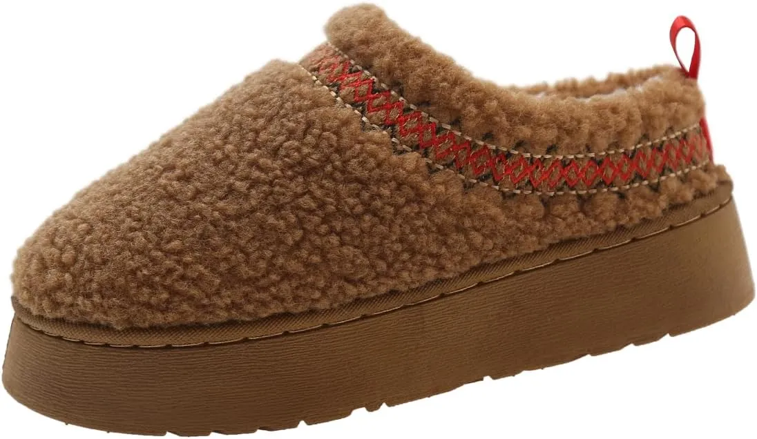 Women's Slippers Winter House Shoes Indoor and Outdoor- Cozy Fur-Lined Ankle Boots for Warm and stylish snow boots